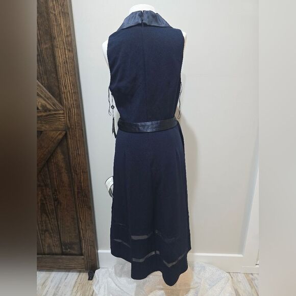 Adrianna Papell Women's Fit & Flare Tuxedo Dress NWT size 8 Midnight Blue - Picture 5 of 6